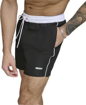 DKNY Men's Lightweight Quick Dry Volley UPF 40  Protection Swim Trunk