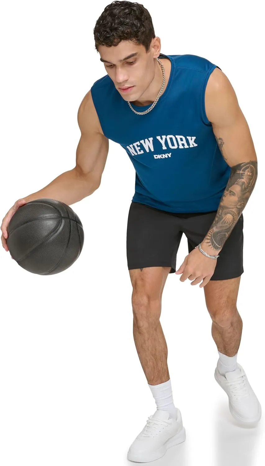 DKNY Men's Sleeveless Quick Dry 40  Protection UPF Active Top