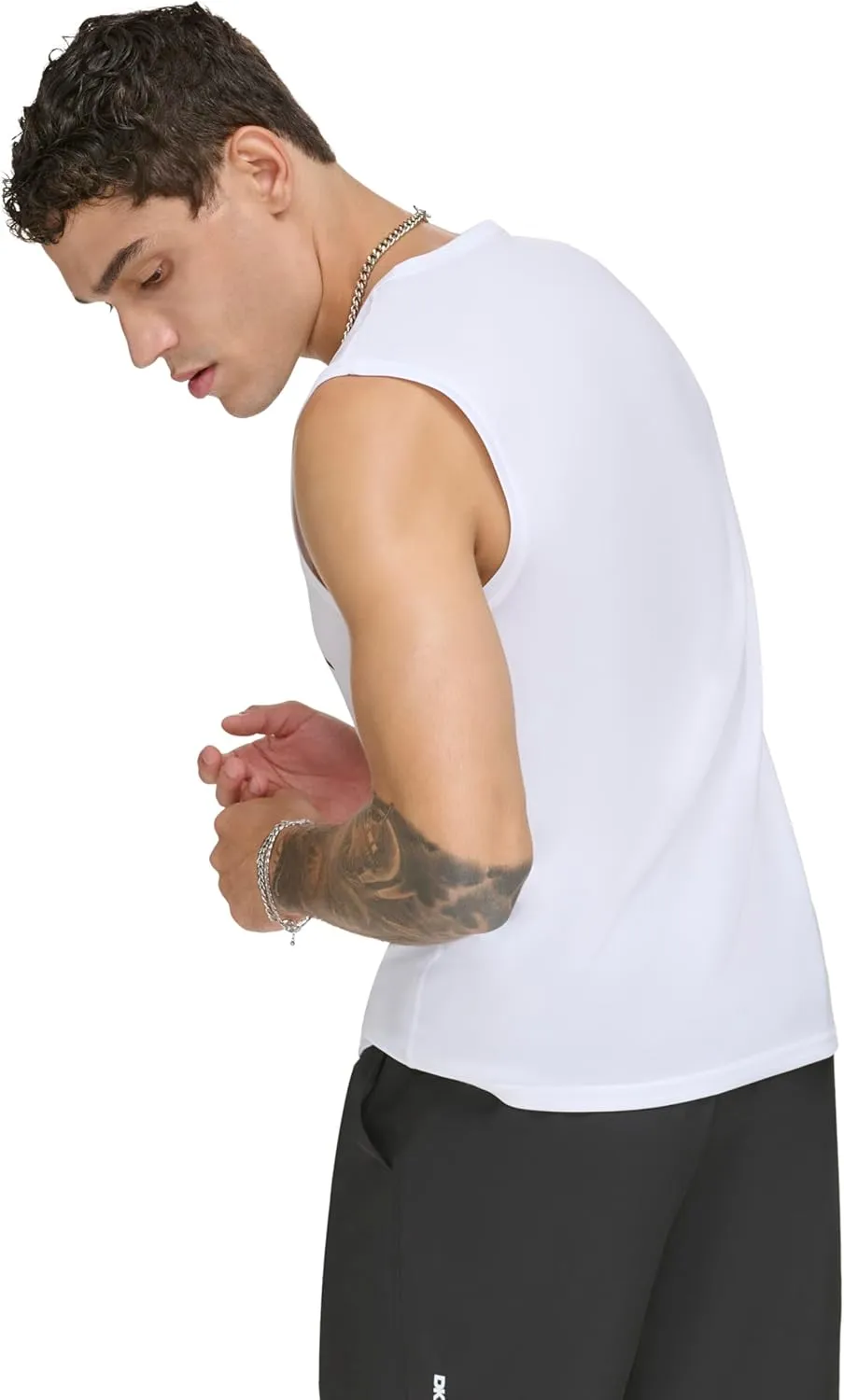 DKNY Men's Sleeveless Quick Dry 40  Protection UPF Active Top