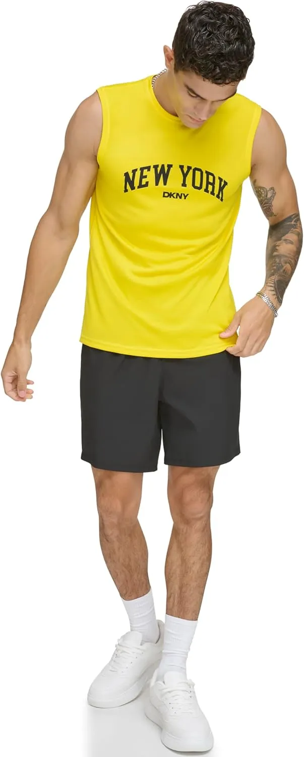 DKNY Men's Sleeveless Quick Dry 40  Protection UPF Active Top