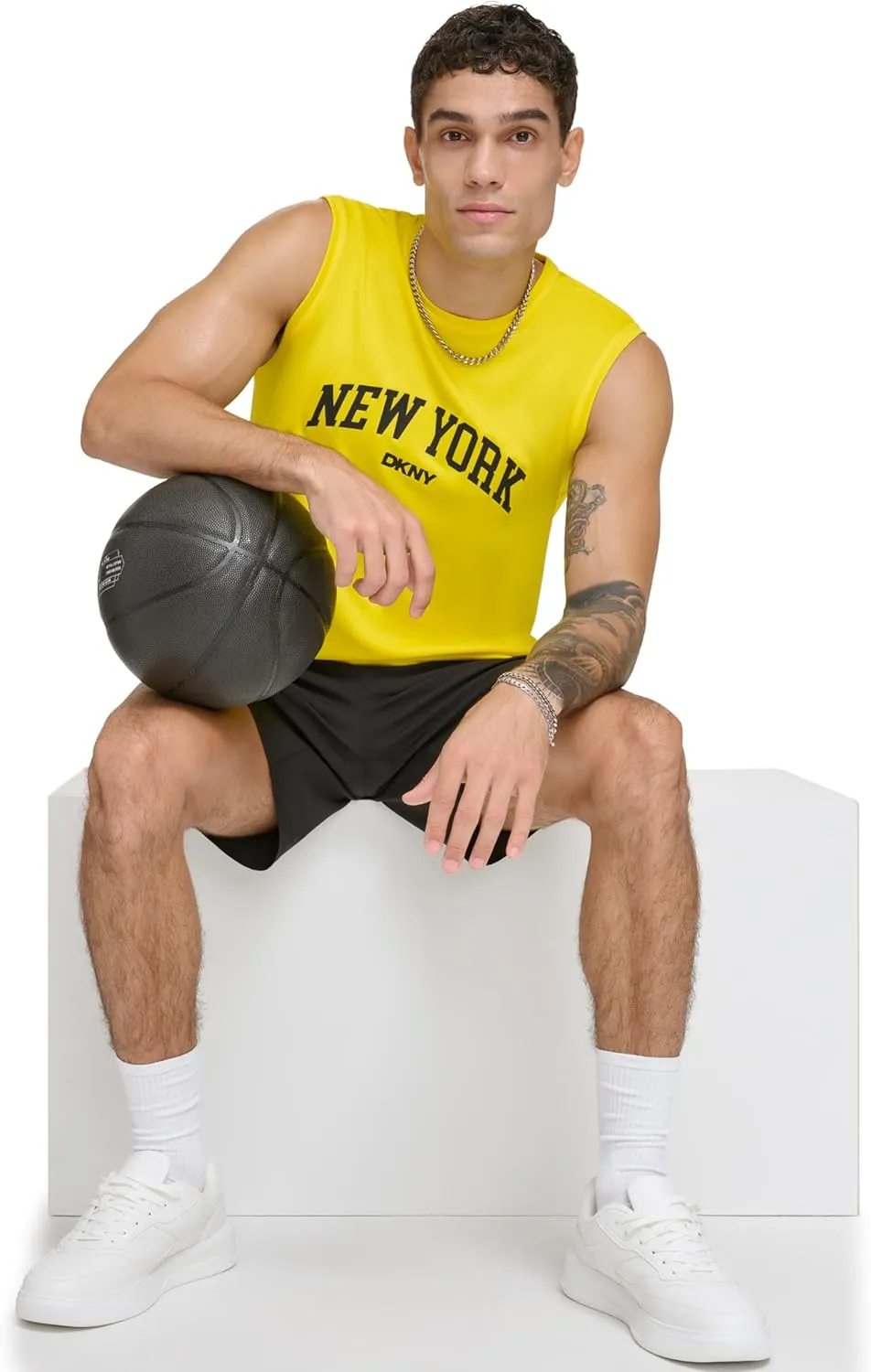 DKNY Men's Sleeveless Quick Dry 40  Protection UPF Active Top