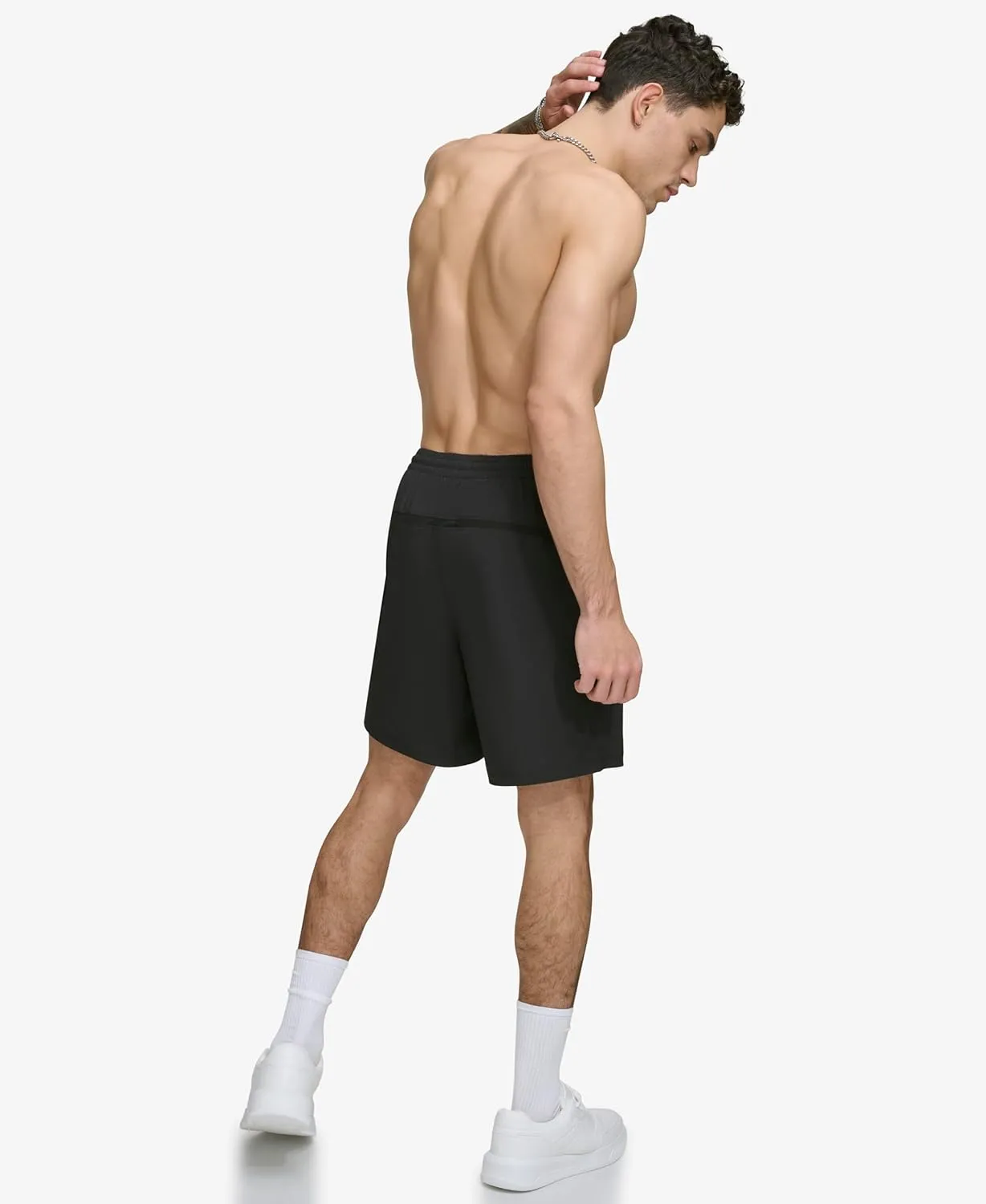 DKNY Men's Stretch Quick Dry Volley UPF 40  Protection Swim Trunk
