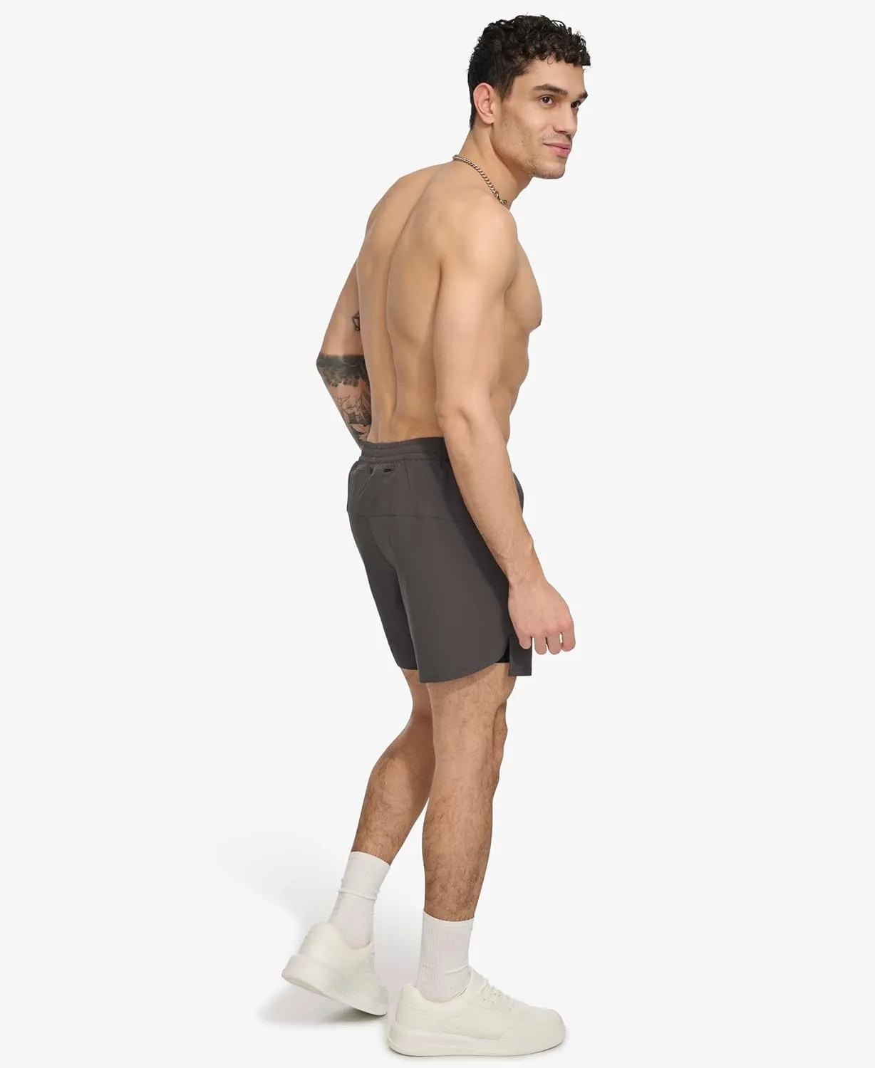 DKNY Men's Stretch Quick Dry Volley UPF 40  Protection Swim Trunk