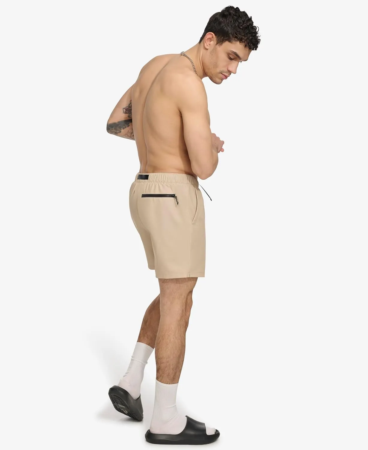 DKNY Men's Stretch Quick Dry Volley UPF 40  Protection Swim Trunk
