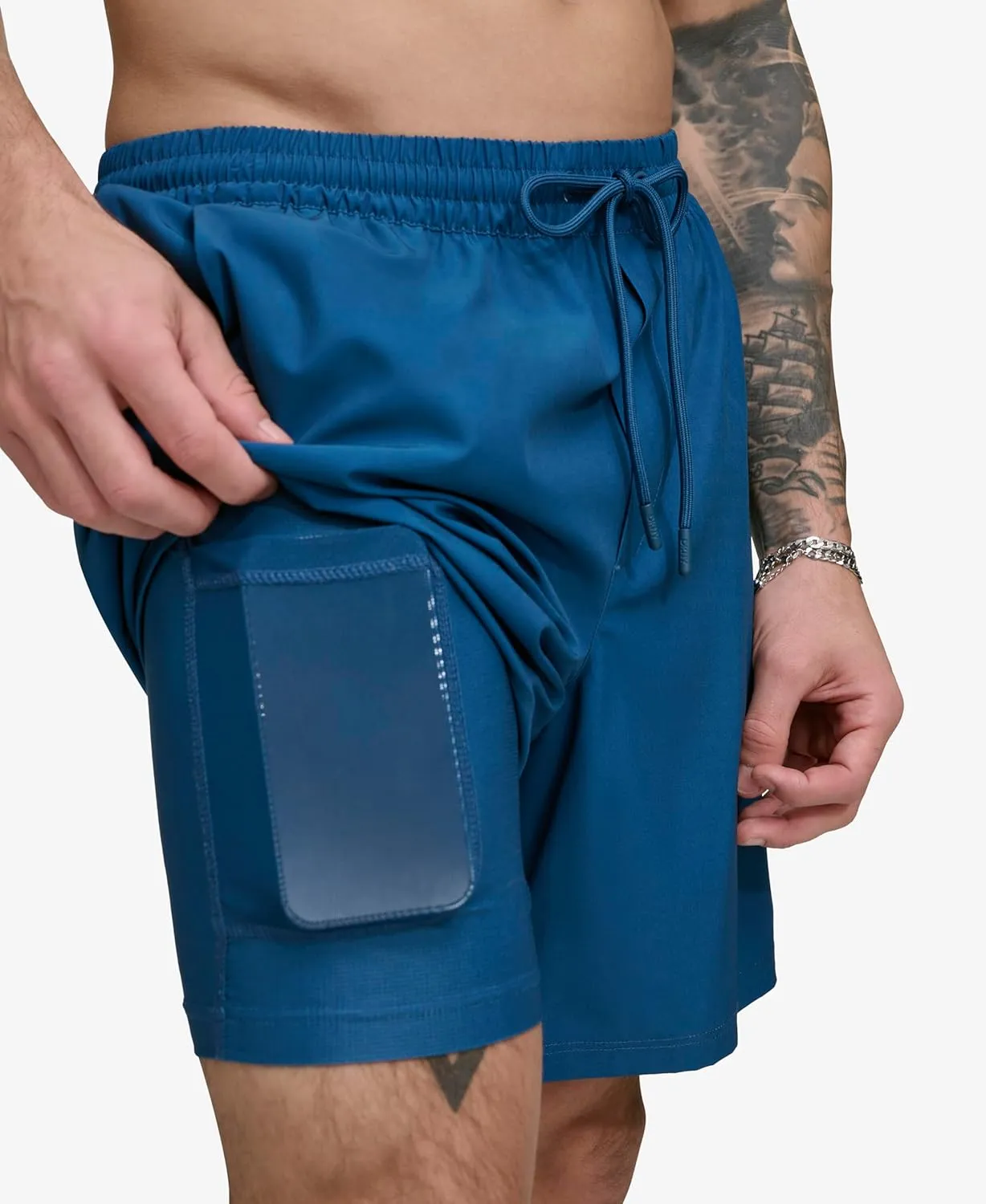 DKNY Men's Stretch Quick Dry Volley UPF 40  Protection Swim Trunk