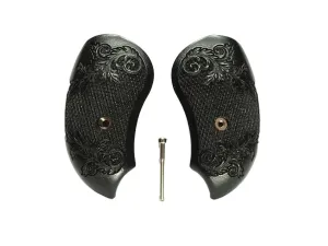 Ebony Floral Checkered Bond Arms Derringer Grips