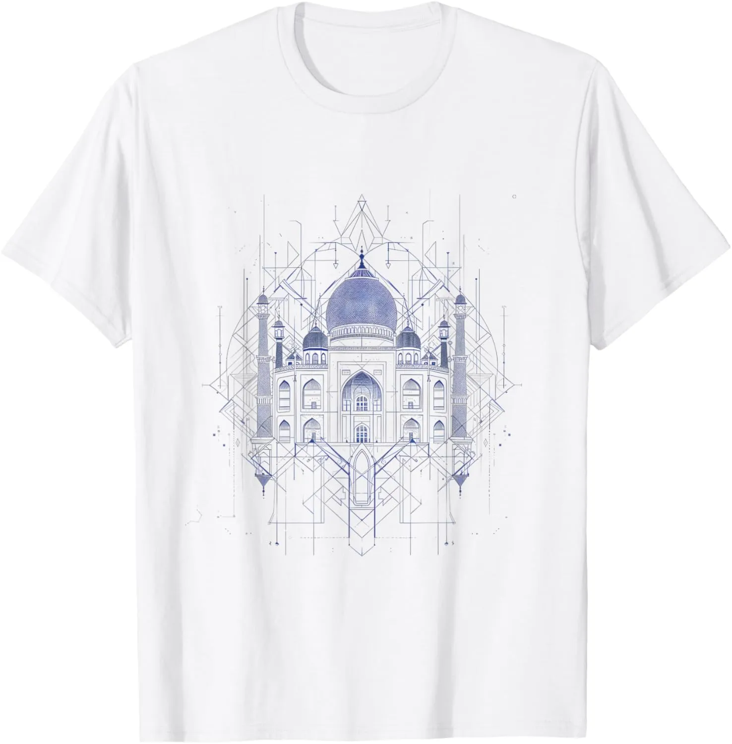 Echoes of Edifices: Geometric Pathways Explored T-Shirt