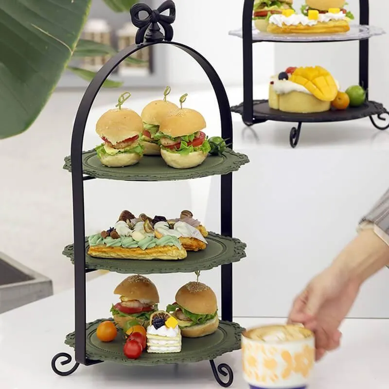 Elegant Multi-Tier Cake Stand - Bowknot Dessert Display