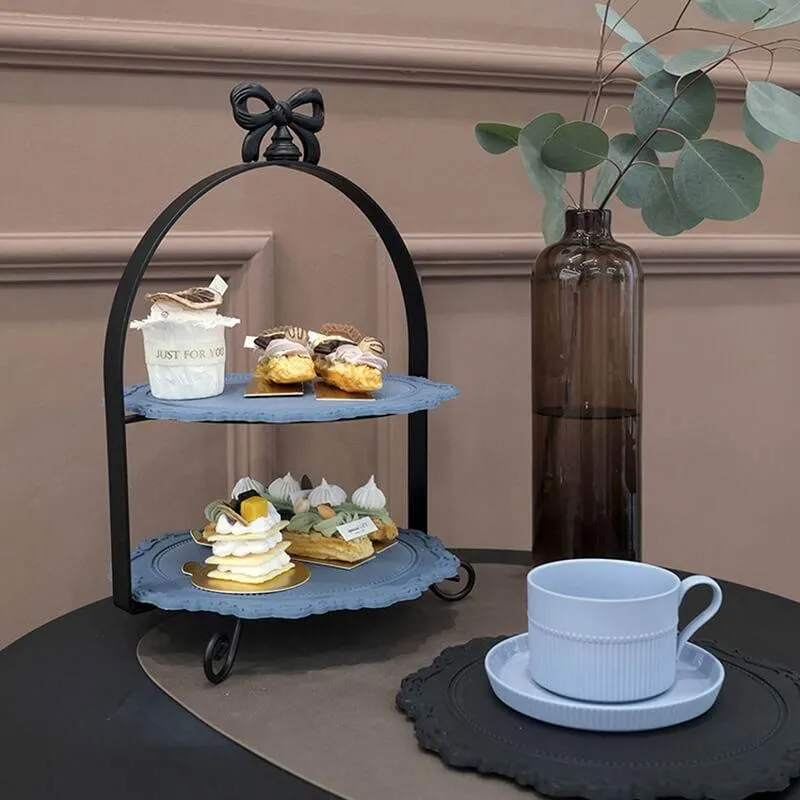 Elegant Multi-Tier Cake Stand - Bowknot Dessert Display