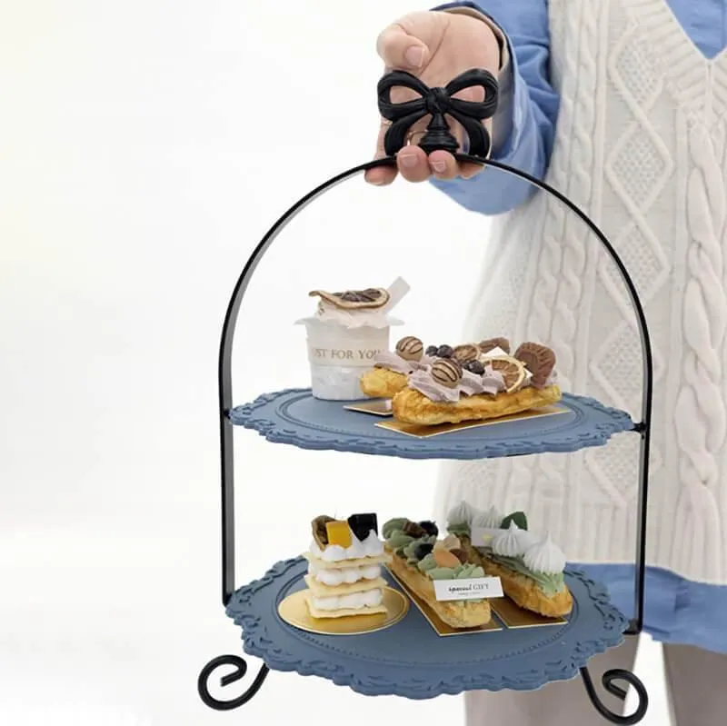 Elegant Multi-Tier Cake Stand - Bowknot Dessert Display