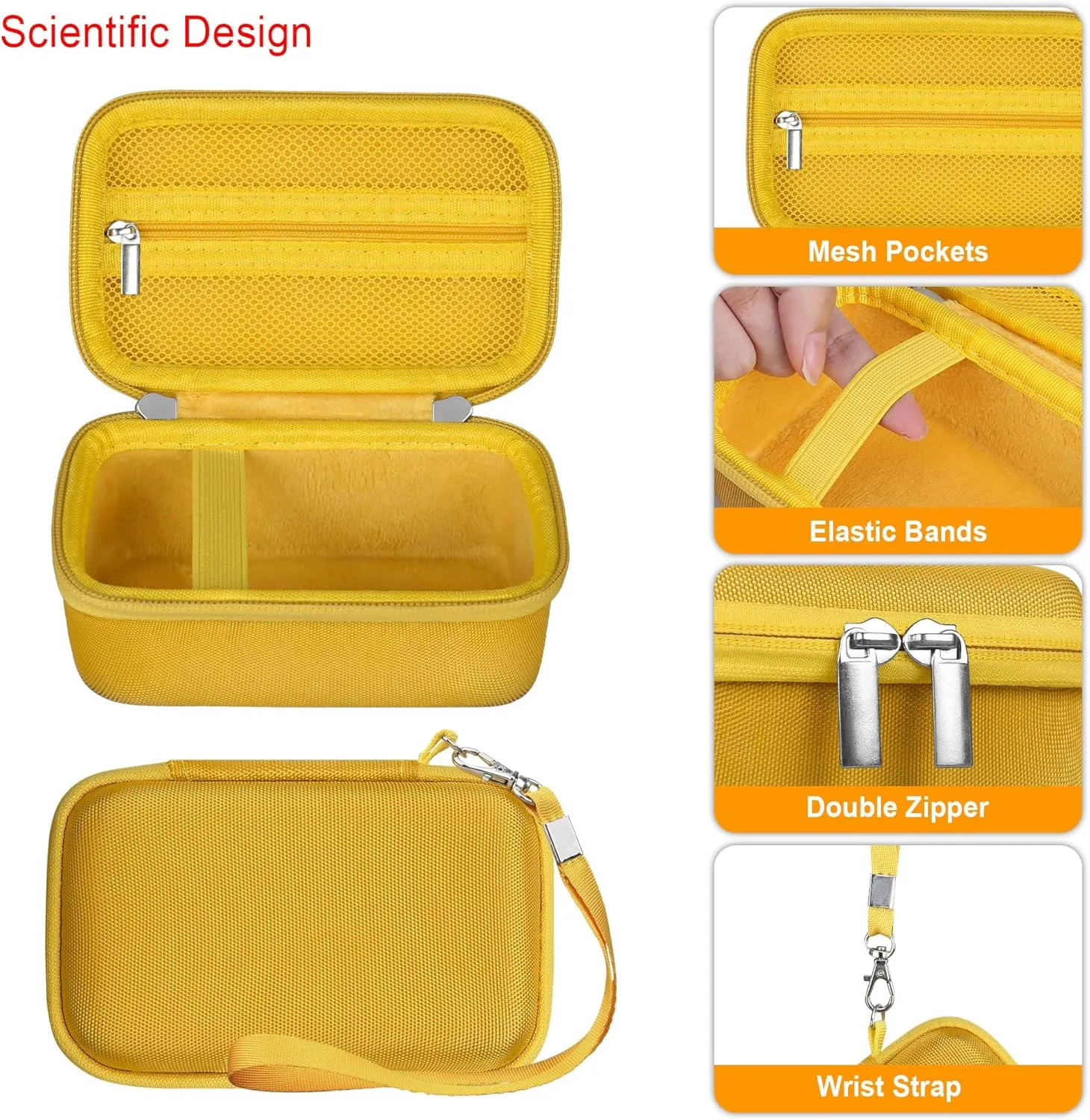 Elonbo Carrying Case for Sony ZV-1F/ ZV-1 II/ZV-1 Vlog Digital Camera for Content Creators, Sony ZV1 Vlogging Camera Hard Travel Bag, Mesh Pocket fits Battery Card Reader Cable, Yellow