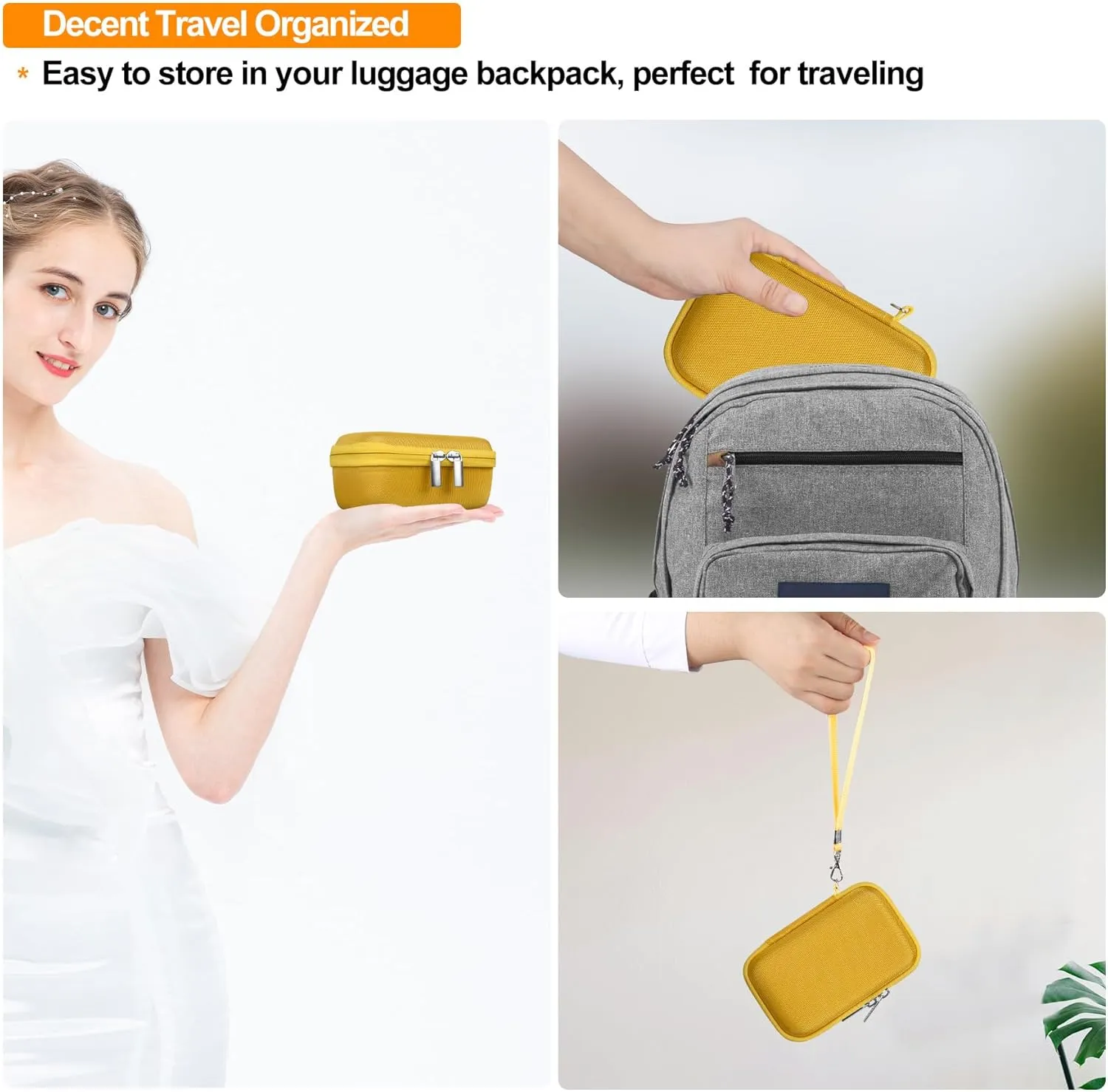 Elonbo Carrying Case for Sony ZV-1F/ ZV-1 II/ZV-1 Vlog Digital Camera for Content Creators, Sony ZV1 Vlogging Camera Hard Travel Bag, Mesh Pocket fits Battery Card Reader Cable, Yellow