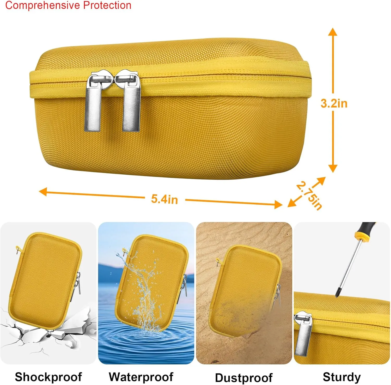 Elonbo Carrying Case for Sony ZV-1F/ ZV-1 II/ZV-1 Vlog Digital Camera for Content Creators, Sony ZV1 Vlogging Camera Hard Travel Bag, Mesh Pocket fits Battery Card Reader Cable, Yellow