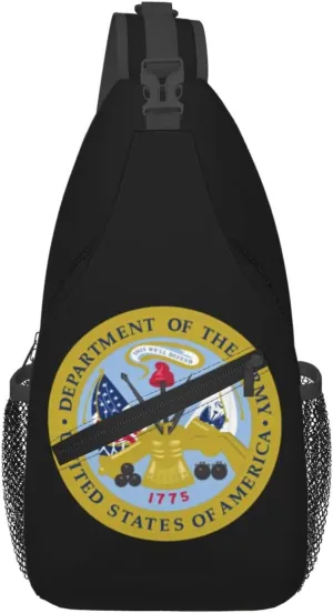 Emblem Of The United States Department Of The Army Crossbody Bags For Women Men Chest Backpack Gym Shoulder Bag Travel Outdoor Sports Casual Crossbody Bags