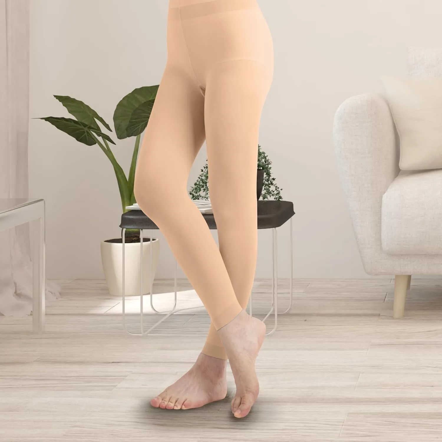 EMEM Apparel Women's Solid Colored Opaque Microfiber Footless Tights