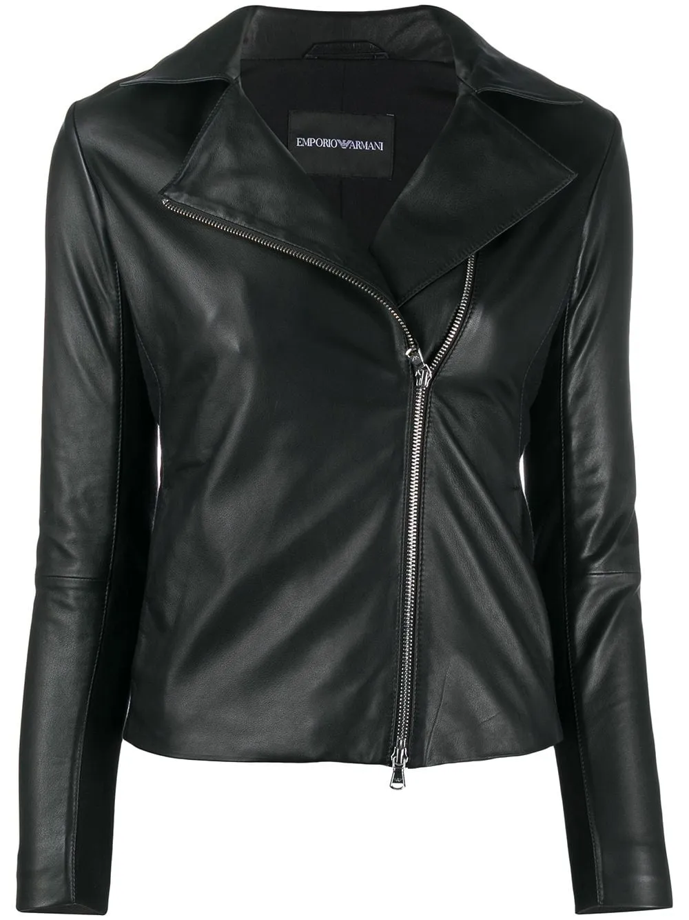 Emporio Armani Black Leather Biker Jacket