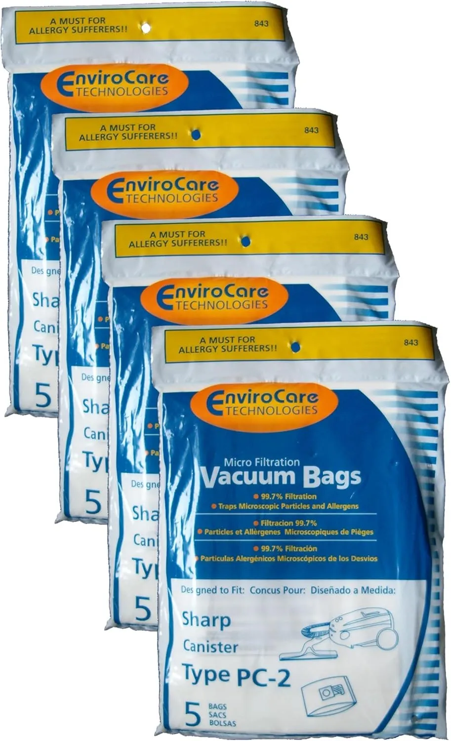 EnviroCare Replacement Micro Filtration Vacuum Cleaner Dust Bags Designed to fit Sharp PC-2 Canisters 20 bags