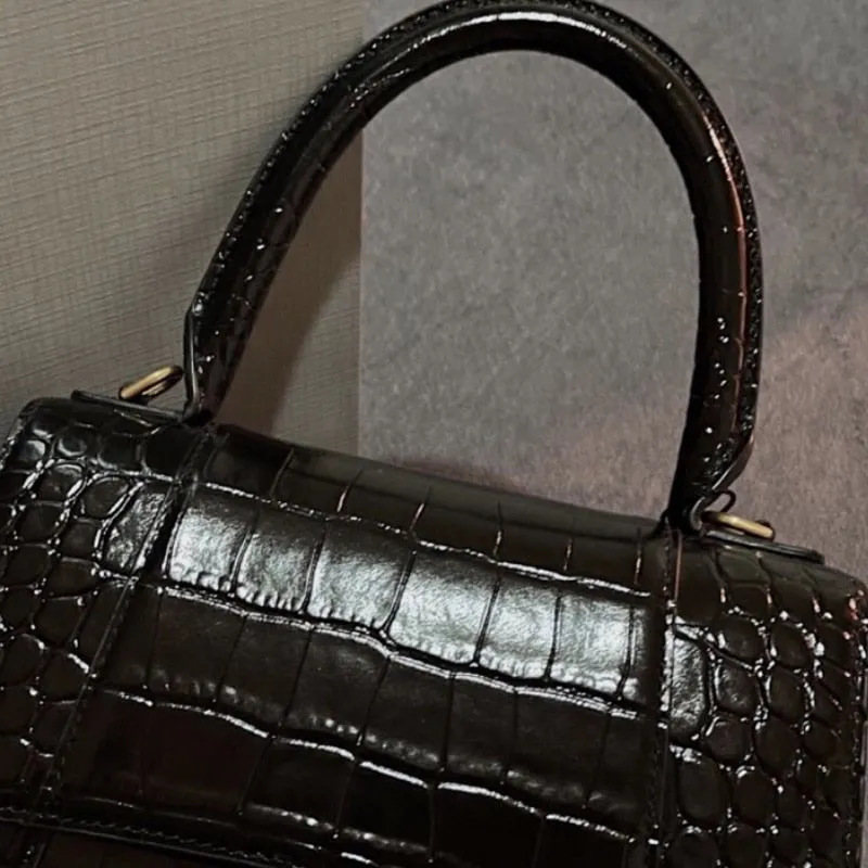 ESMEE - Handbag Crocodile Embossed Black