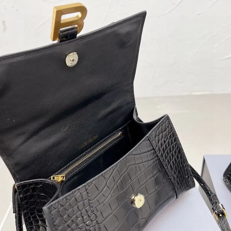 ESMEE - Handbag Crocodile Embossed Black