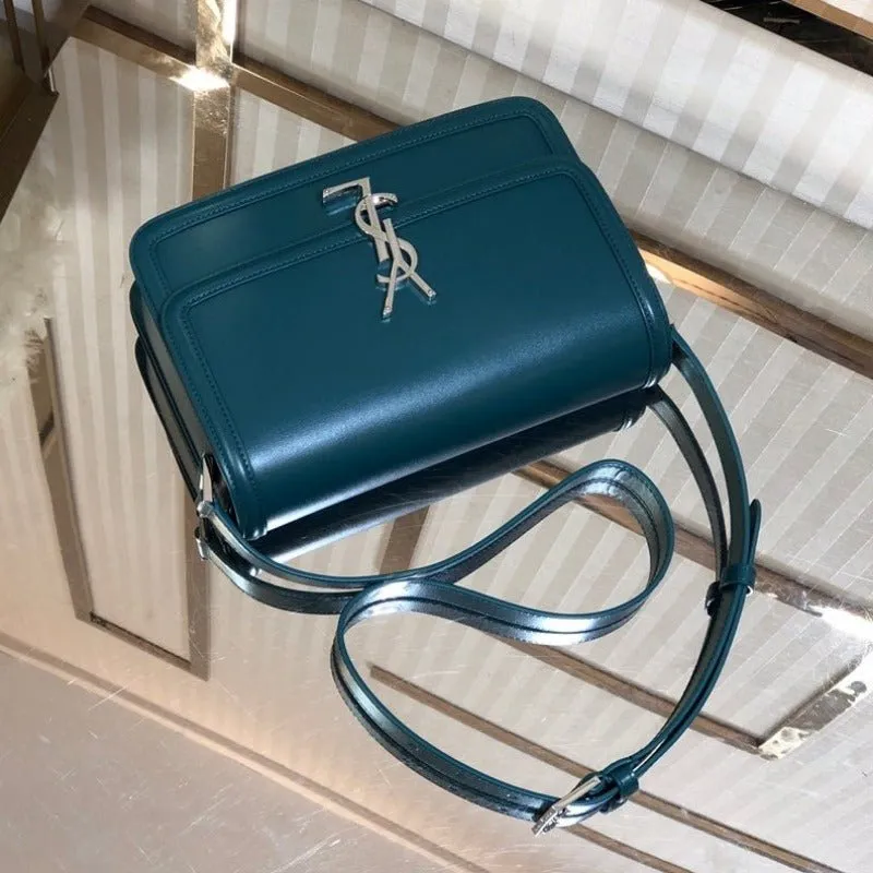 ESMEE - Solferino Medium Leather Bag Turquoise