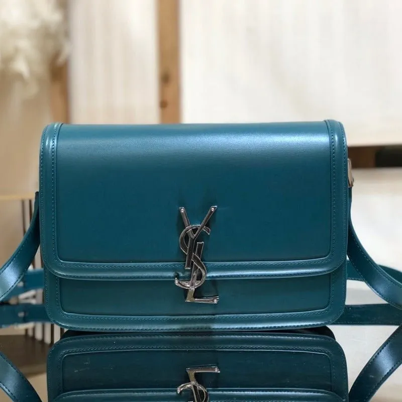 ESMEE - Solferino Medium Leather Bag Turquoise