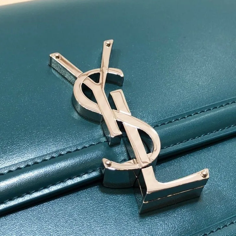 ESMEE - Solferino Medium Leather Bag Turquoise
