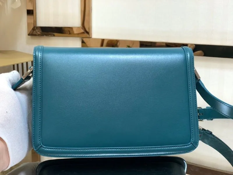 ESMEE - Solferino Medium Leather Bag Turquoise