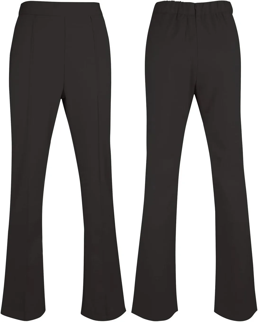 FANCYINN Womens Casual Bootcut Ease Into Pants Stretchy Bell Bottom Flare Palazzo with Tummy Control Trousers