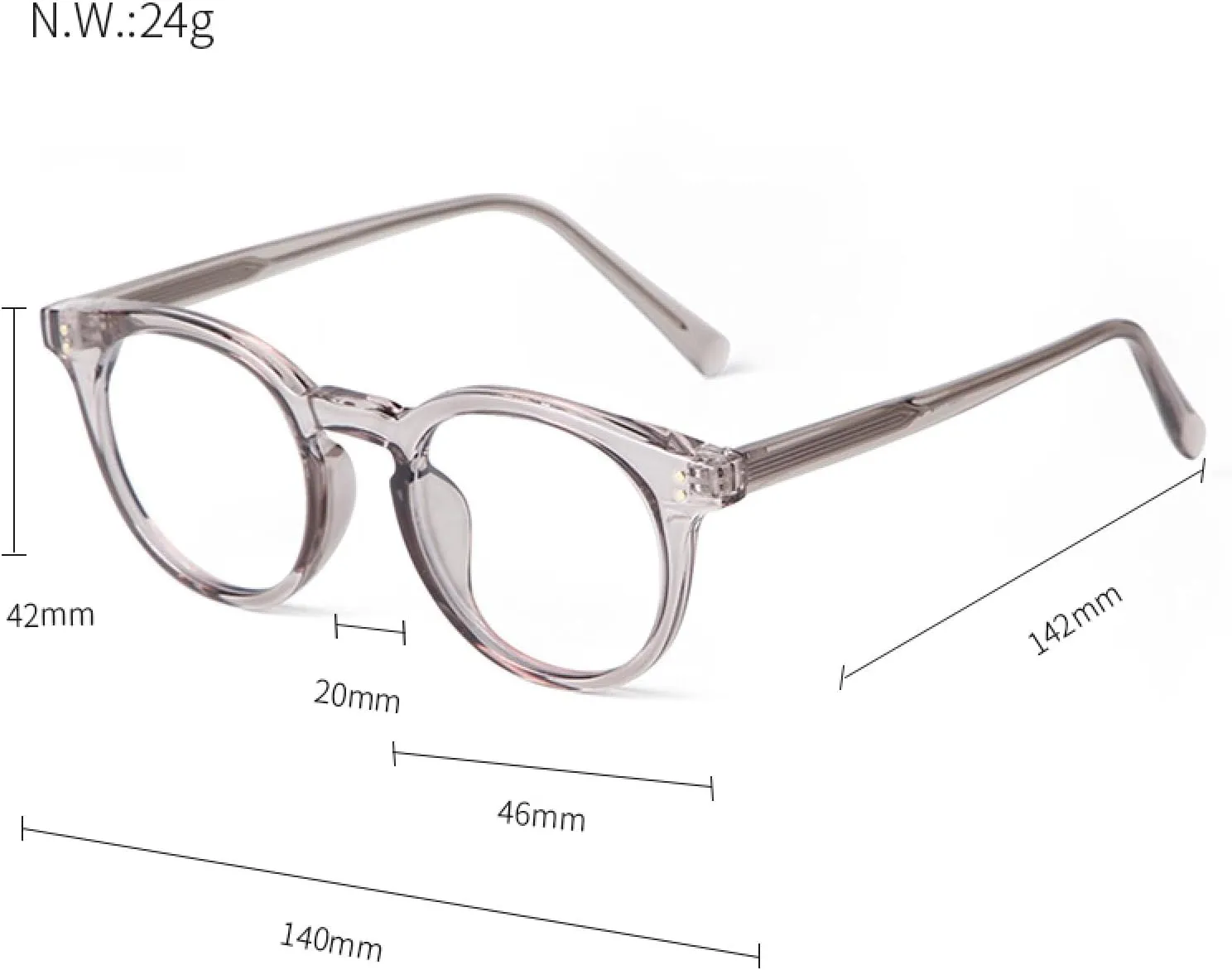 Fashion Rivet Blocking Glasses Women Classics Cp Inner Temple Small Round Eyewear Men