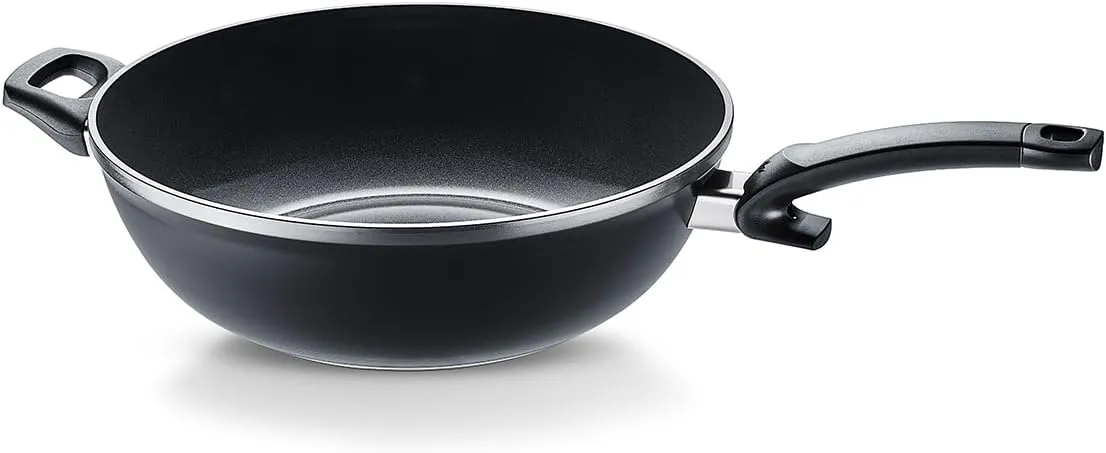 Fissler Ceratal Comfort Ceramic 12.6 Inch Non-Stick Wok, Orbit Black, Made without PFAS
