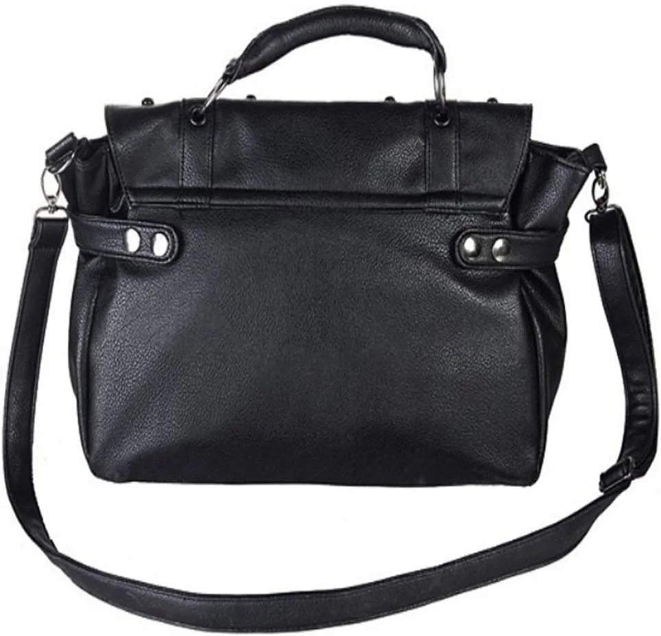 Fivelove Women Top Handle Shoulder Bag Personality Rivet Satchel Tote Middle Size Handbag Purse Bag