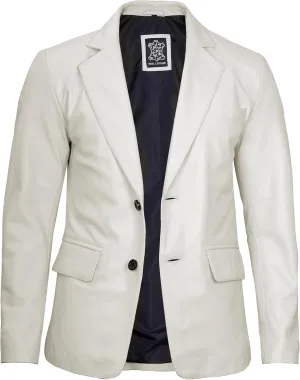 fjackets Leather Blazer for Men - Black & Brown Real Lambskin Casual Men's Leather Jacket Coats