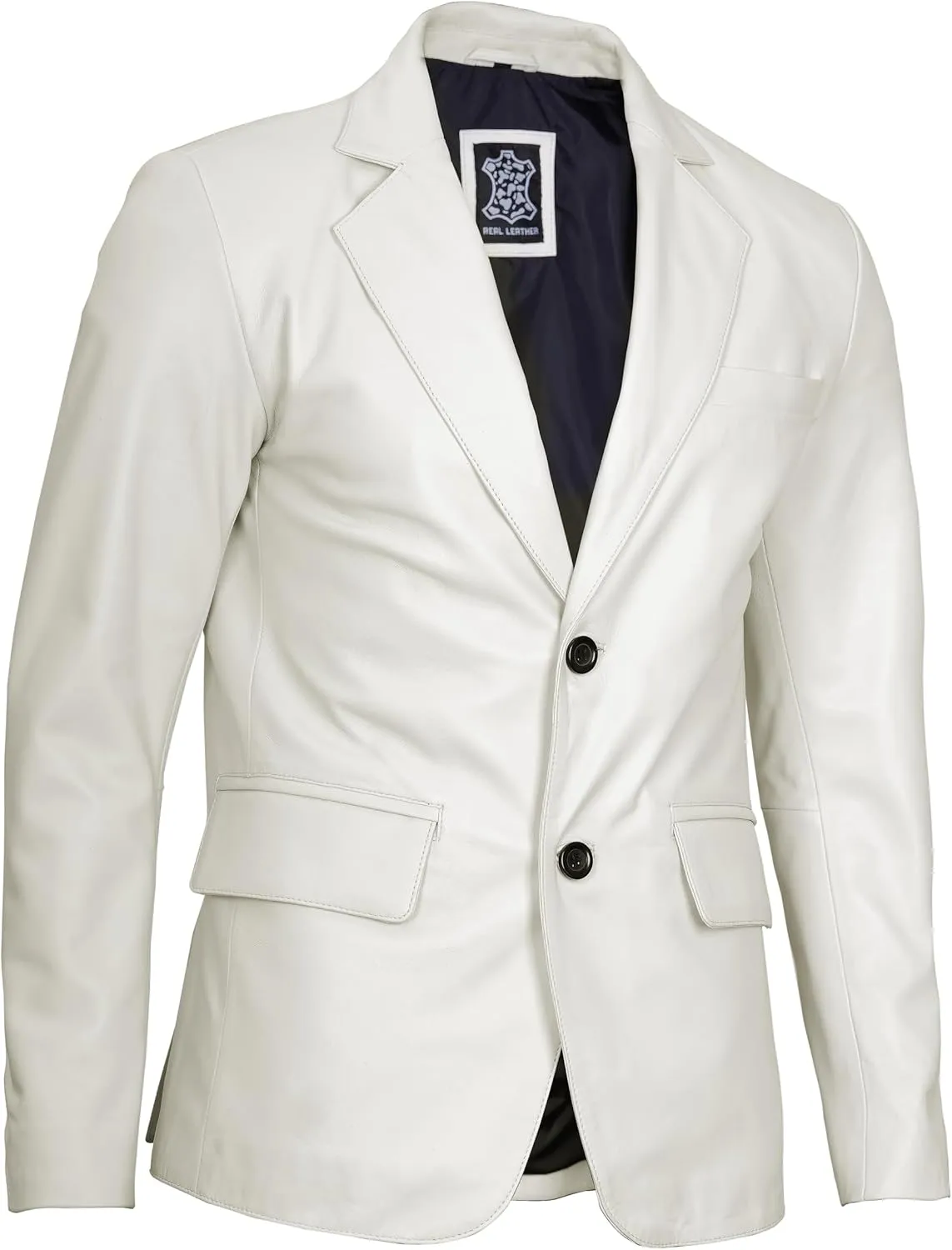 fjackets Leather Blazer for Men - Black & Brown Real Lambskin Casual Men's Leather Jacket Coats
