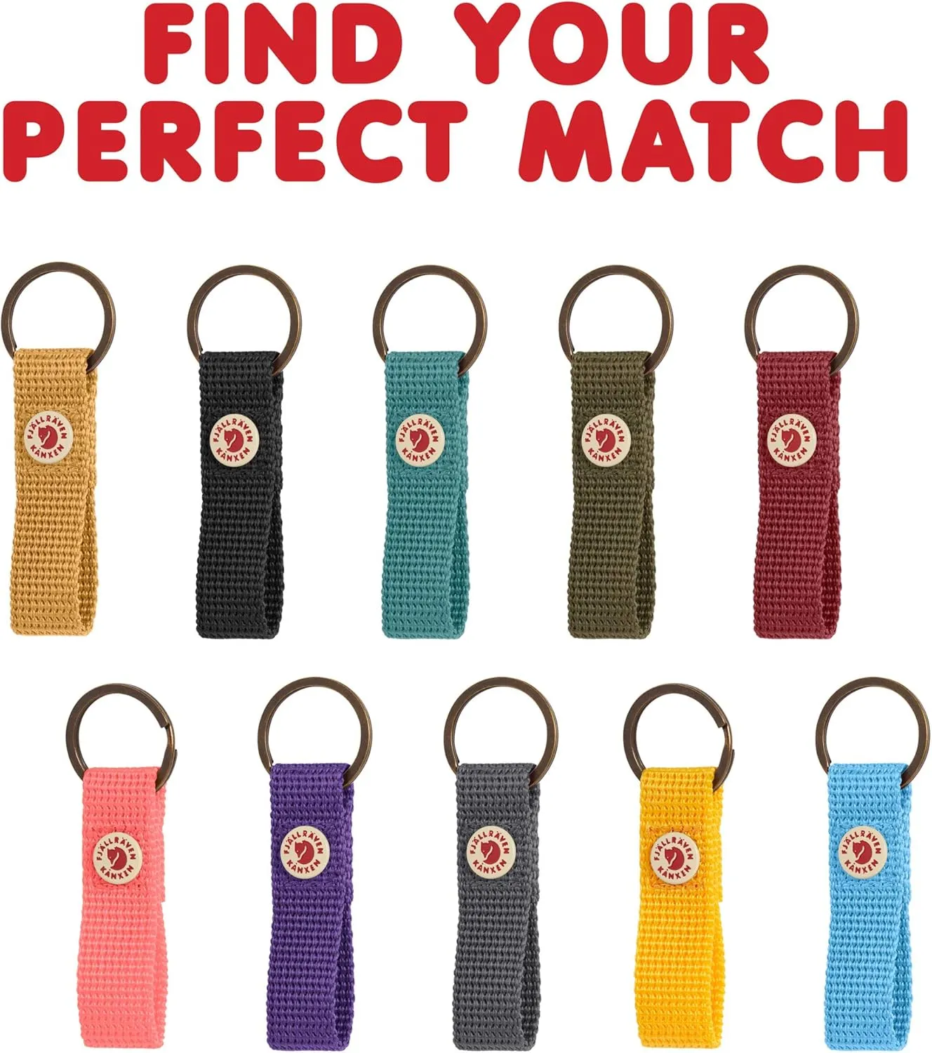 Fjallraven, Kanken Key Ring for Everyday Carry, Rainbow Pattern