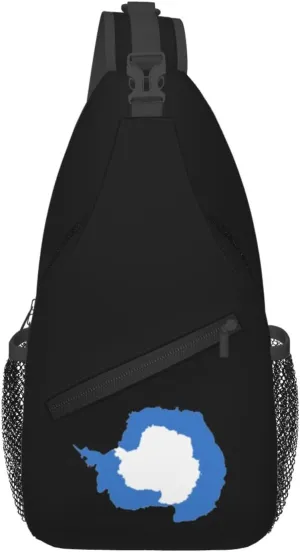 Flag Map of Antarctica Crossbody Bags For Women Men Chest Backpack Gym Shoulder Bag Travel Outdoor Sports Casual Crossbody Bags