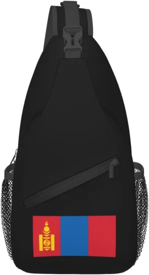 Flag of Mongolia Crossbody Bags For Women Men Chest Backpack Gym Shoulder Bag Travel Outdoor Sports Casual Crossbody Bags