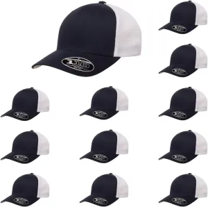 Flexfit 110M Mesh Trucker Mid-Profile Breathable Mesh Back Adjustable Snapback Cap | Bulk Pack Available