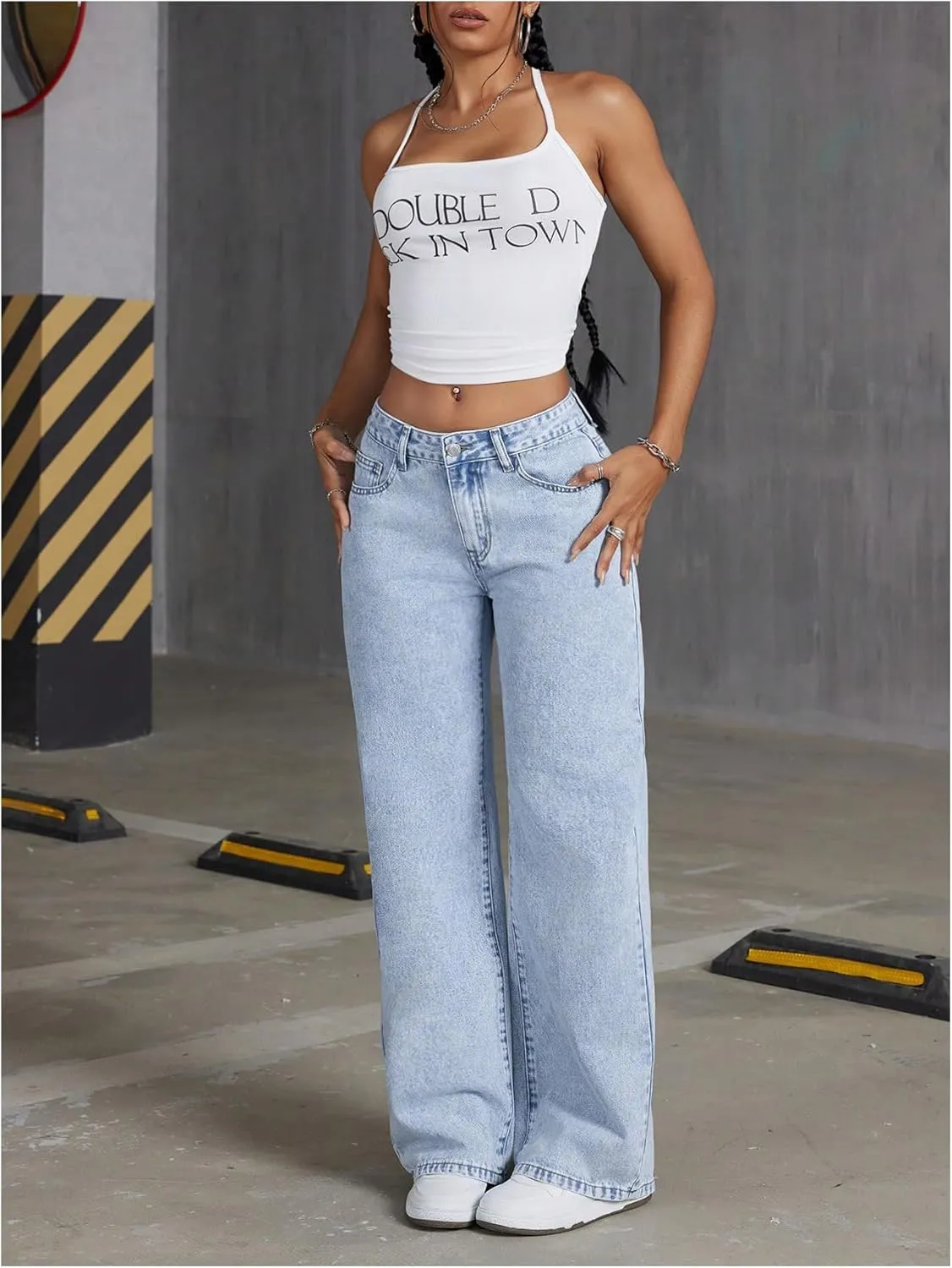 Floerns Women's Bowknot Embroidery Jeans Y2k Straight Leg Boyfriend Denim Pants