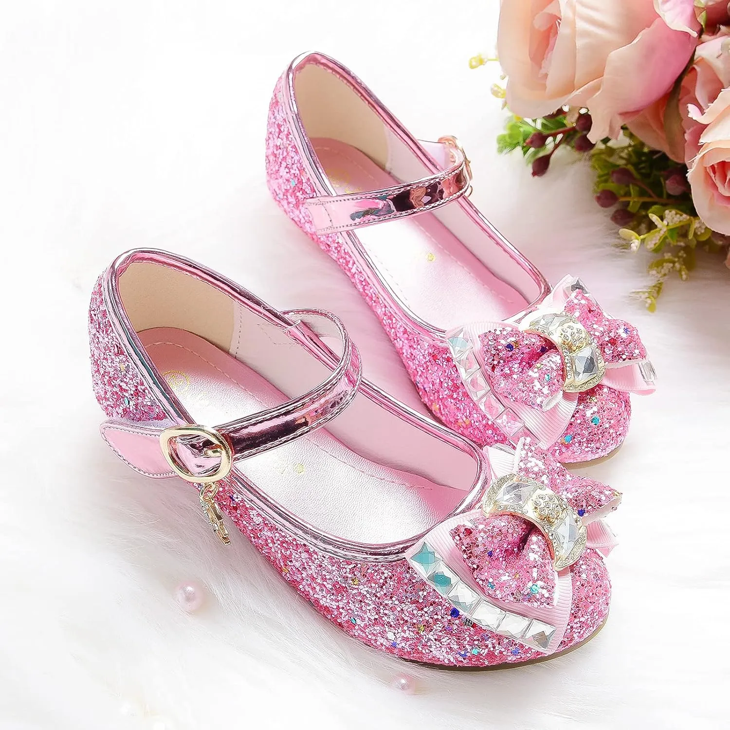 Flower Girls Princess Costume Party Dress Glitter Shoes Mary Janes