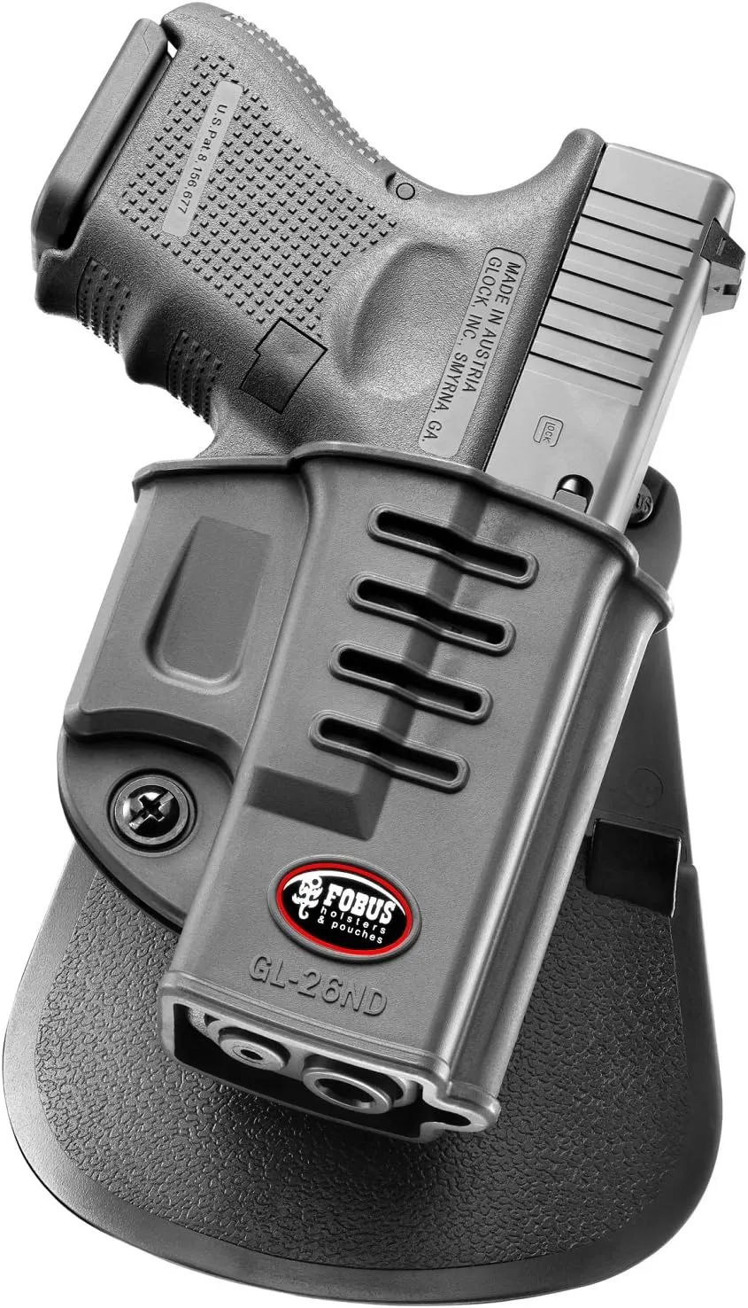 Fobus GL26ND Concealed Carry OWB Paddle Holster for Glock 26 and 27 (Gen 1-4)