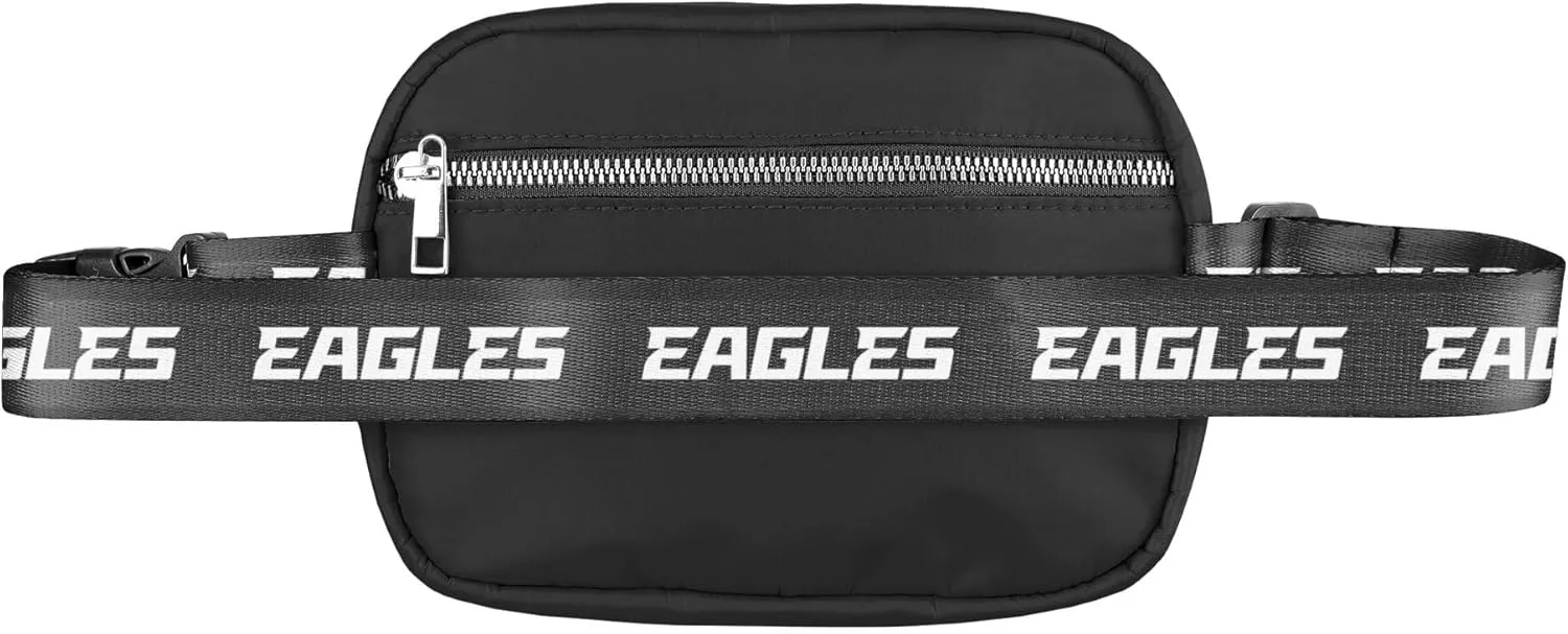 FOCO NFL Large Black Team Wordmark Crossbody Belt Bag Tote Bag Purse