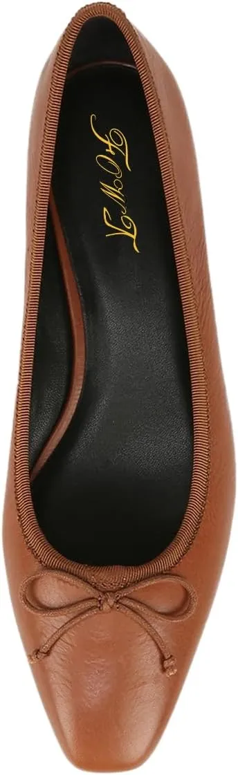 FOWT Women Square Toe Slip On Bowknot Pumps Retro Block Low Heel Moccasins Comfy Daily Casual Shopping Outdoor Street Dress Shoes Size 4-16 US