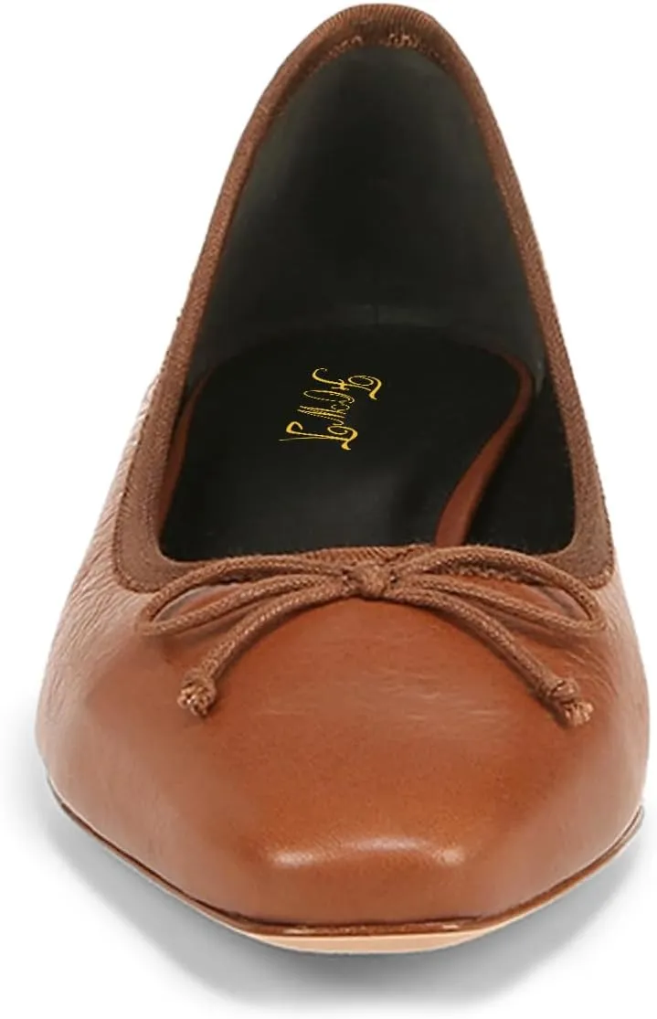 FOWT Women Square Toe Slip On Bowknot Pumps Retro Block Low Heel Moccasins Comfy Daily Casual Shopping Outdoor Street Dress Shoes Size 4-16 US