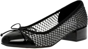 FOWT Women Square Toe Slip On Bowknot Pumps Retro Block Low Heel Moccasins Comfy Daily Casual Shopping Outdoor Street Dress Shoes Size 4-16 US