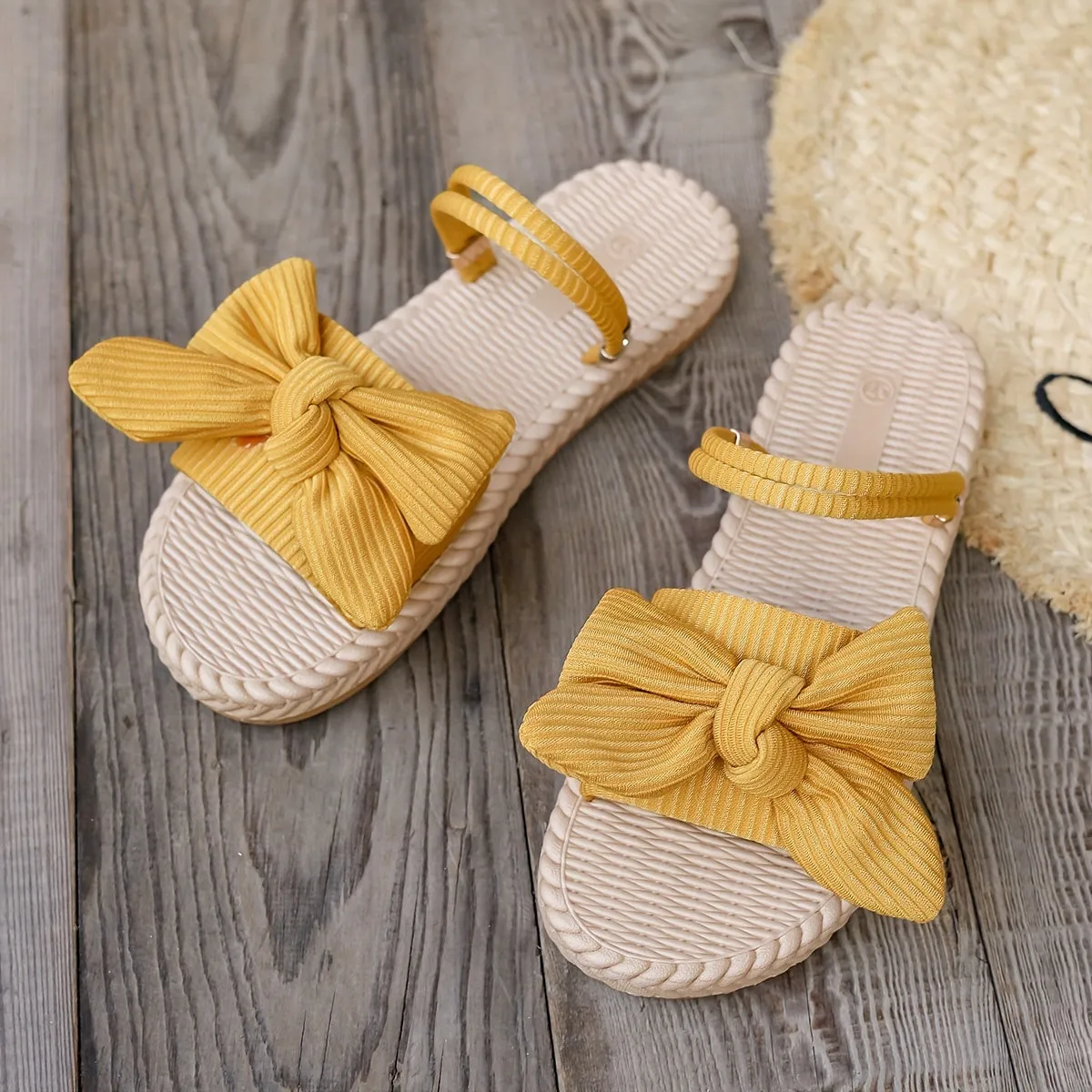 Francesca Bowknot Slide Sandals