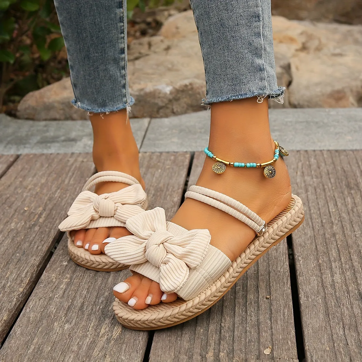 Francesca Bowknot Slide Sandals