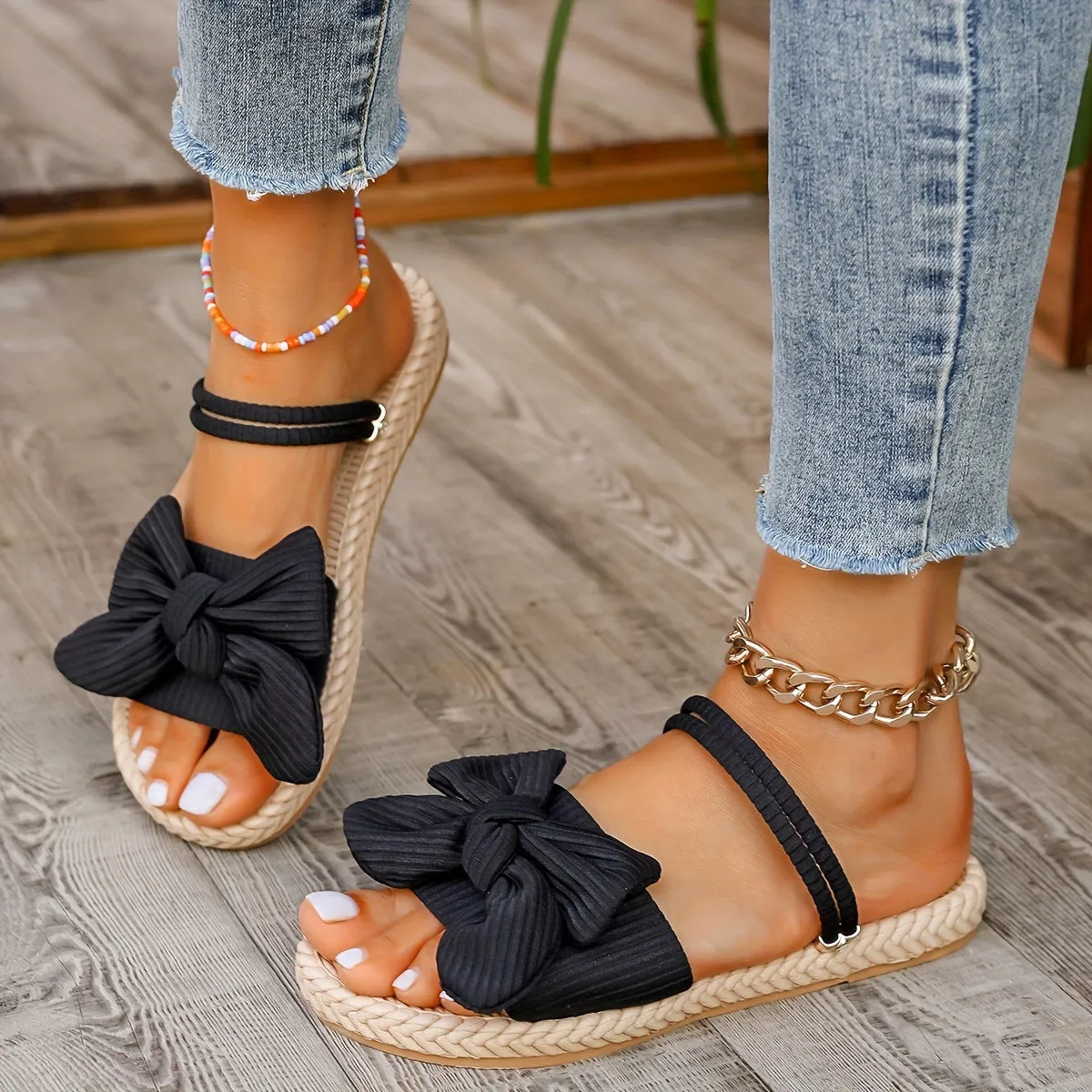 Francesca Bowknot Slide Sandals