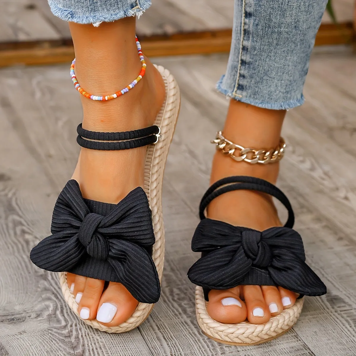 Francesca Bowknot Slide Sandals