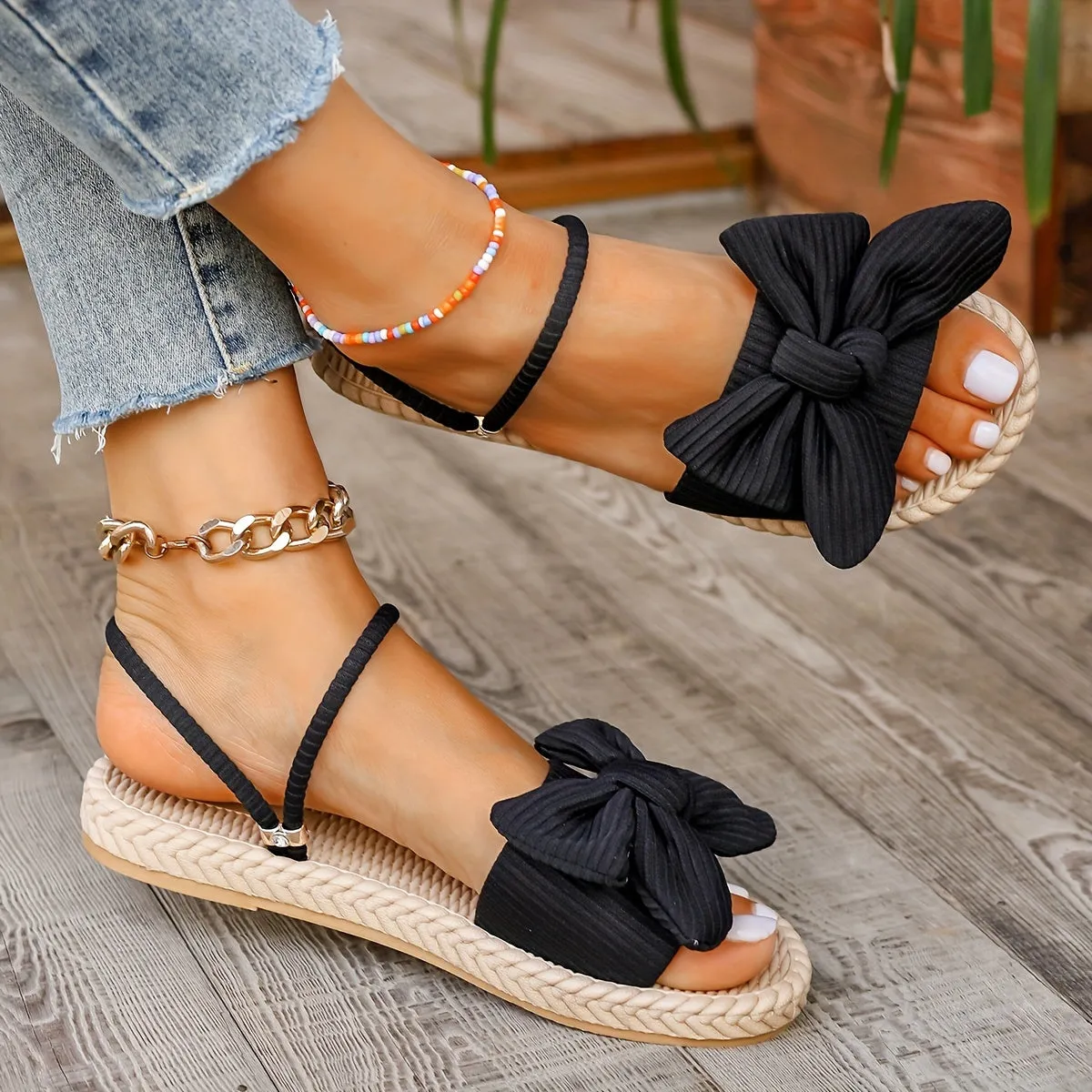 Francesca Bowknot Slide Sandals