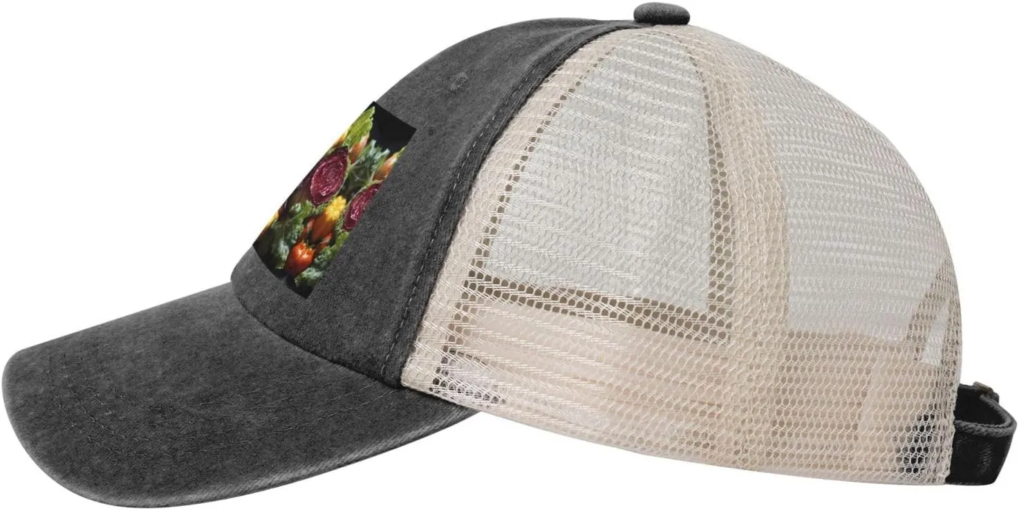 Fresh Cabbage Mesh Trucker Hat Mesh Snapback,Trendy Cowboy Cap for Sports and Headwear